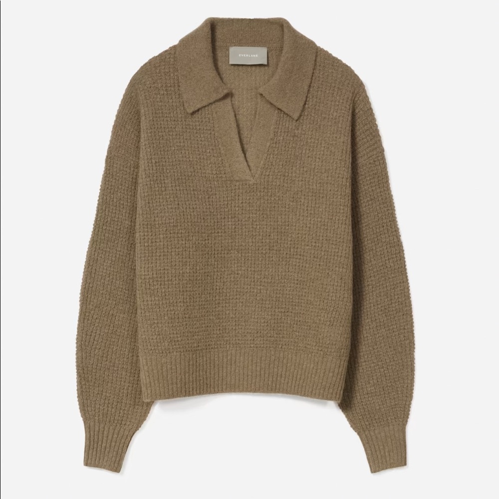 EVERLANE Alpaca Waffle-Stitch Polo